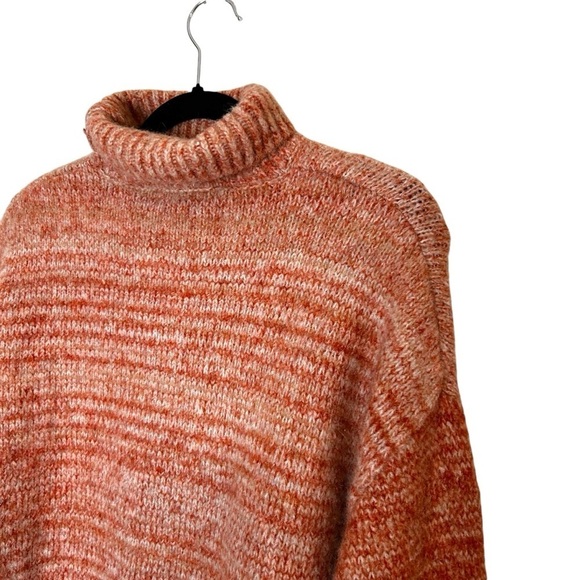 Zara Wool Alpaca Blend Soft Knit Sweater Oversized Heather Orange Size S - Picture 9 of 13